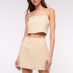 A&F Scarlett Curve Love Linen-Blend Mini Skort